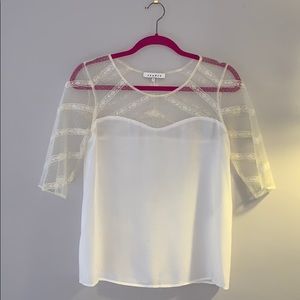 Sandro white/cream lace blouse